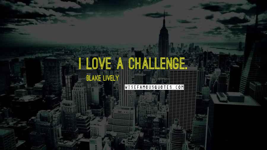 Blake Lively Quotes: I love a challenge.