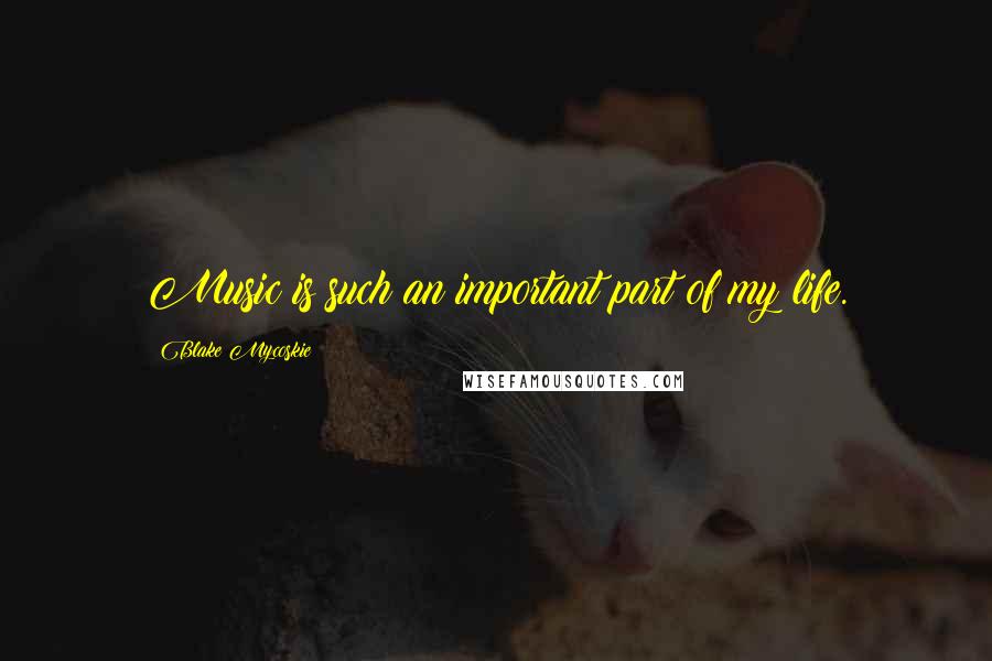 Blake Mycoskie Quotes: Music is such an important part of my life.