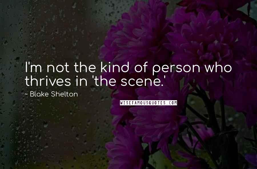 Blake Shelton Quotes: I'm not the kind of person who thrives in 'the scene.'