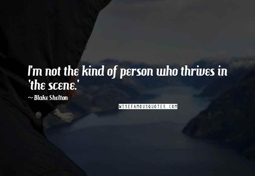 Blake Shelton Quotes: I'm not the kind of person who thrives in 'the scene.'