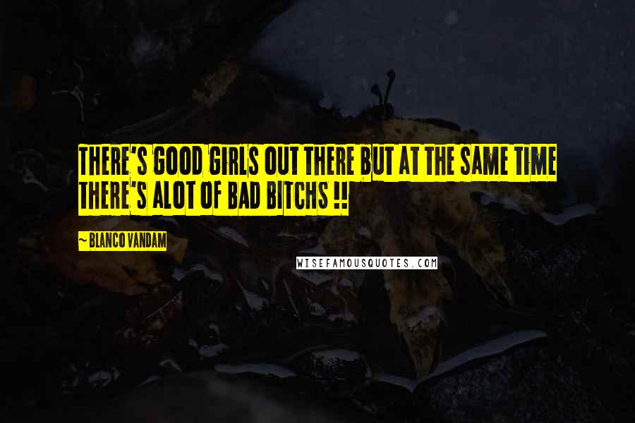 Blanco Vandam Quotes: There's good girls out there but at the same time there's alot of BAD BITCHS !!