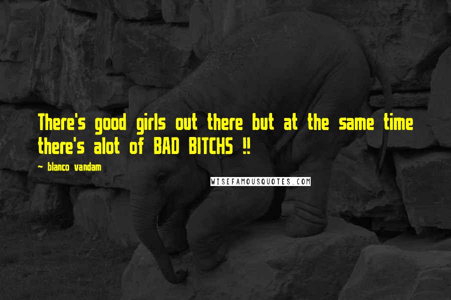 Blanco Vandam Quotes: There's good girls out there but at the same time there's alot of BAD BITCHS !!