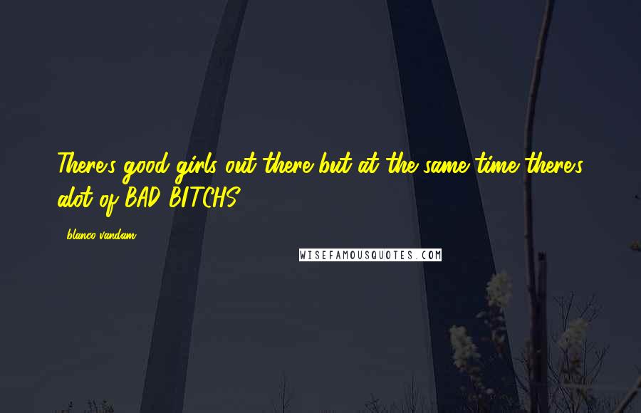 Blanco Vandam Quotes: There's good girls out there but at the same time there's alot of BAD BITCHS !!