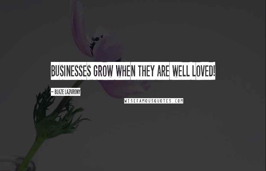 Blaze Lazarony Quotes: Businesses grow when they are well loved!