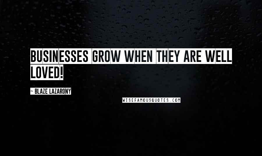 Blaze Lazarony Quotes: Businesses grow when they are well loved!
