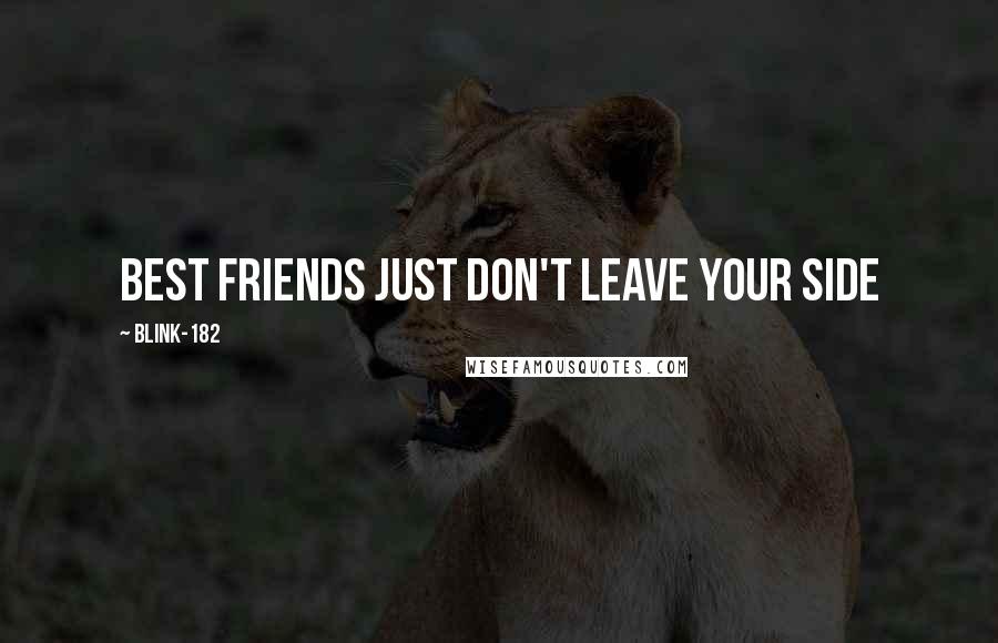 Blink-182 Quotes: best friends just don't leave your side