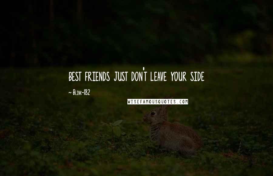 Blink-182 Quotes: best friends just don't leave your side