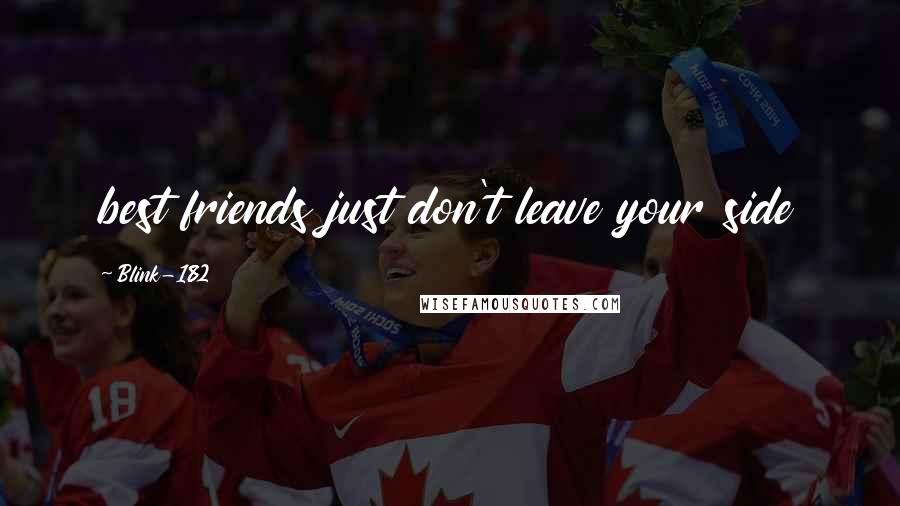 Blink-182 Quotes: best friends just don't leave your side