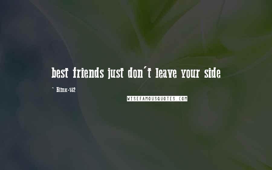 Blink-182 Quotes: best friends just don't leave your side