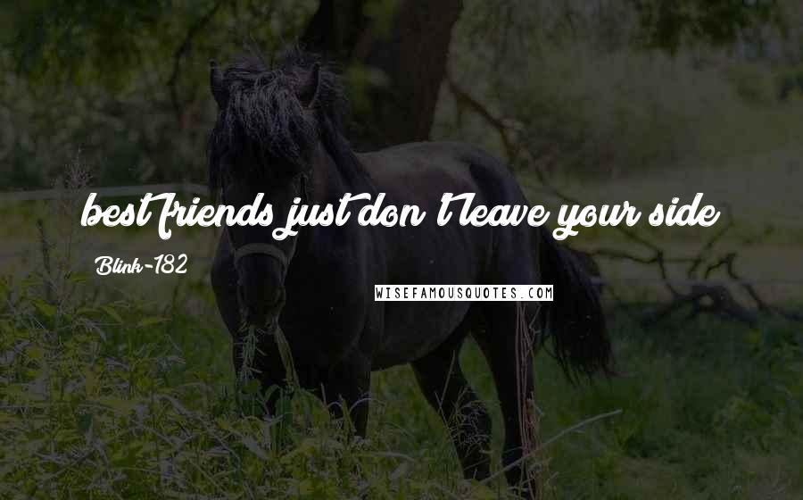 Blink-182 Quotes: best friends just don't leave your side