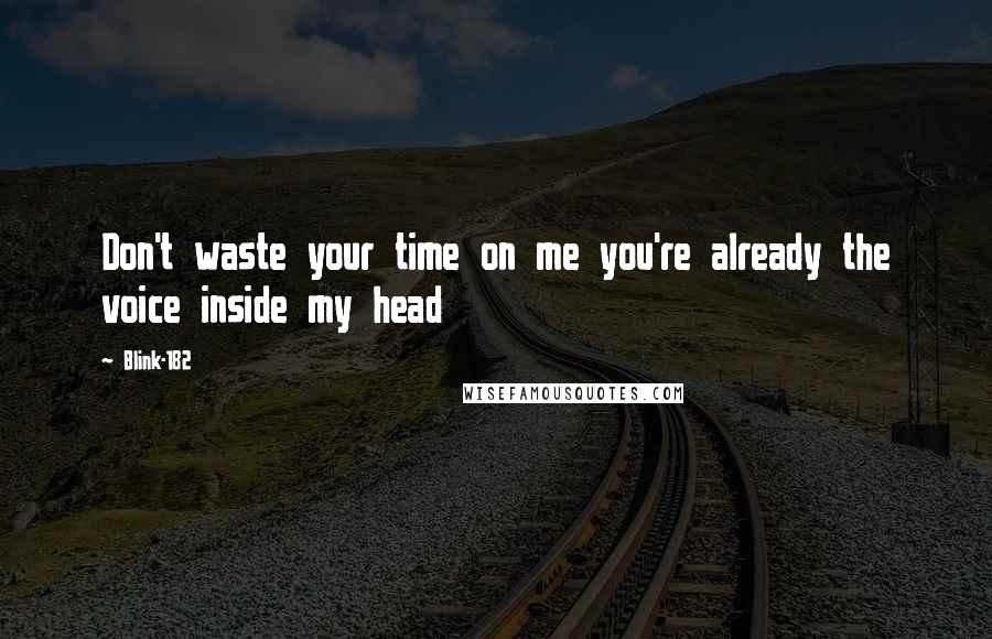 Blink-182 Quotes: Don't waste your time on me you're already the voice inside my head