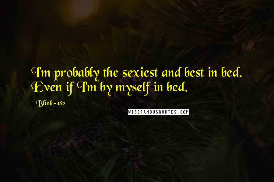 Blink-182 Quotes: I'm probably the sexiest and best in bed. Even if I'm by myself in bed.