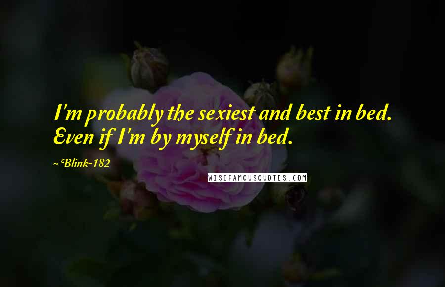 Blink-182 Quotes: I'm probably the sexiest and best in bed. Even if I'm by myself in bed.