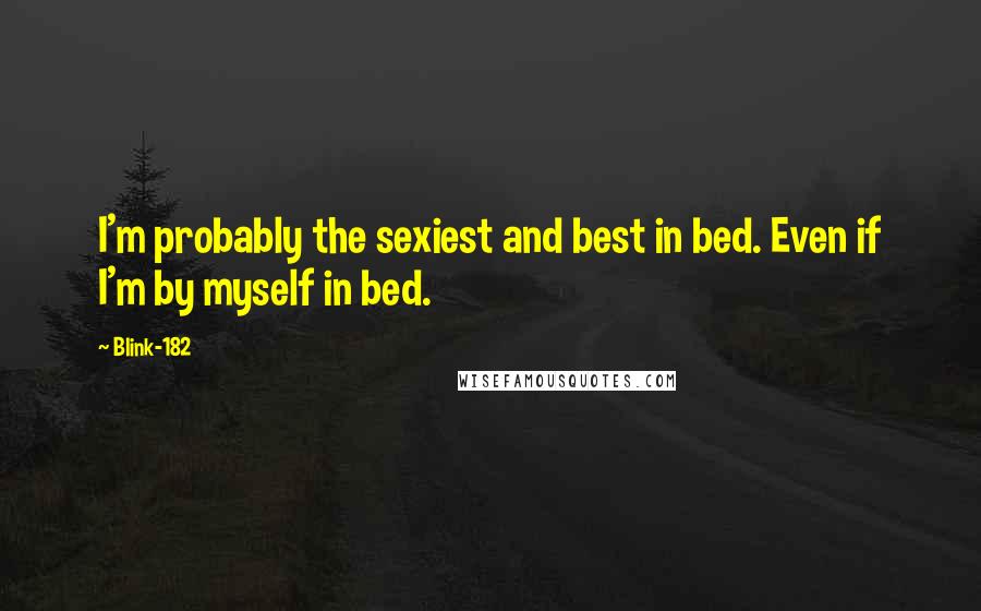 Blink-182 Quotes: I'm probably the sexiest and best in bed. Even if I'm by myself in bed.