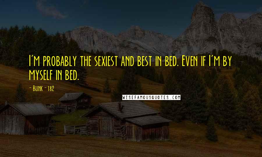 Blink-182 Quotes: I'm probably the sexiest and best in bed. Even if I'm by myself in bed.