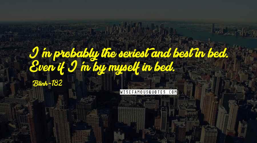 Blink-182 Quotes: I'm probably the sexiest and best in bed. Even if I'm by myself in bed.