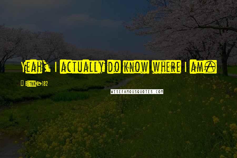 Blink-182 Quotes: Yeah, I actually do know where I am.