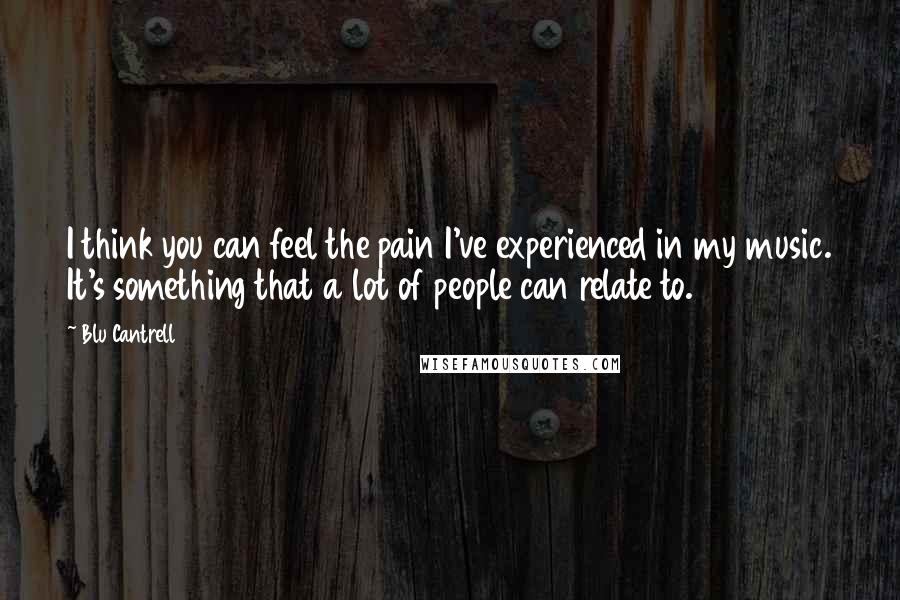 Blu Cantrell Quotes: I think you can feel the pain I've experienced in my music. It's something that a lot of people can relate to.