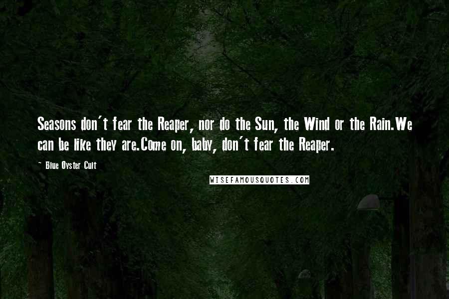 Blue Oyster Cult Quotes: Seasons don't fear the Reaper, nor do the Sun, the Wind or the Rain.We can be like they are.Come on, baby, don't fear the Reaper.