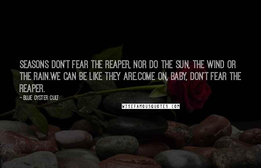 Blue Oyster Cult Quotes: Seasons don't fear the Reaper, nor do the Sun, the Wind or the Rain.We can be like they are.Come on, baby, don't fear the Reaper.