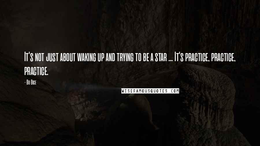 Bo Bice Quotes: It's not just about waking up and trying to be a star ... It's practice, practice, practice.