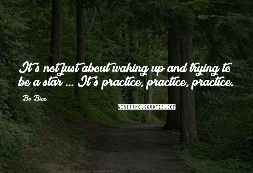 Bo Bice Quotes: It's not just about waking up and trying to be a star ... It's practice, practice, practice.