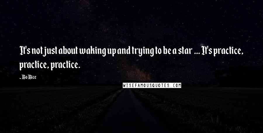 Bo Bice Quotes: It's not just about waking up and trying to be a star ... It's practice, practice, practice.