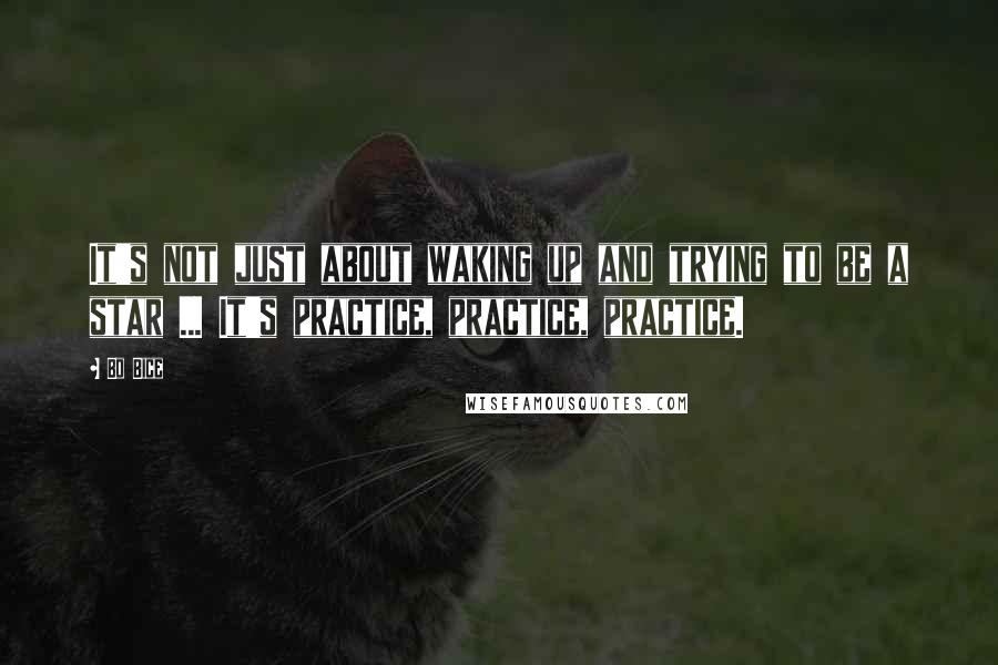 Bo Bice Quotes: It's not just about waking up and trying to be a star ... It's practice, practice, practice.