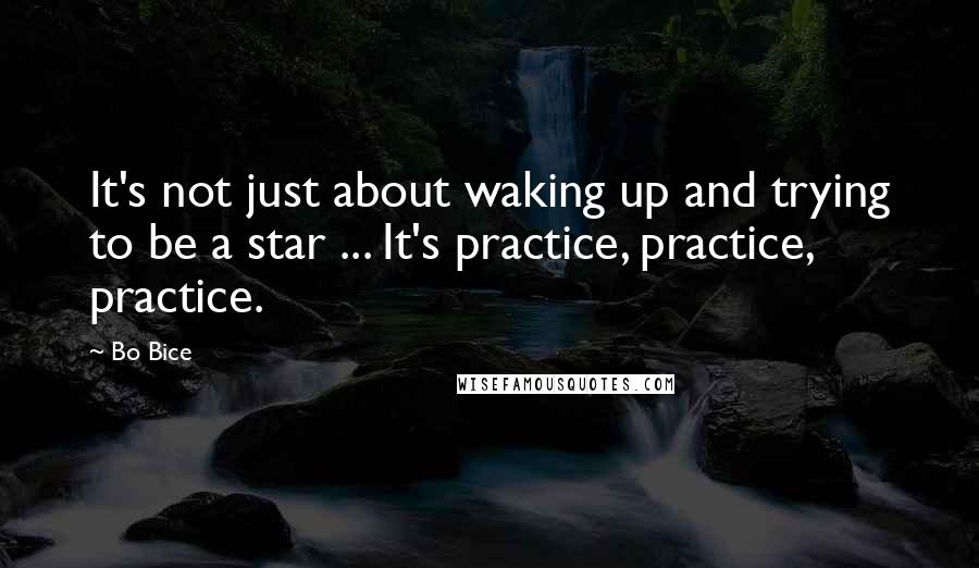 Bo Bice Quotes: It's not just about waking up and trying to be a star ... It's practice, practice, practice.