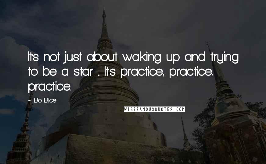 Bo Bice Quotes: It's not just about waking up and trying to be a star ... It's practice, practice, practice.