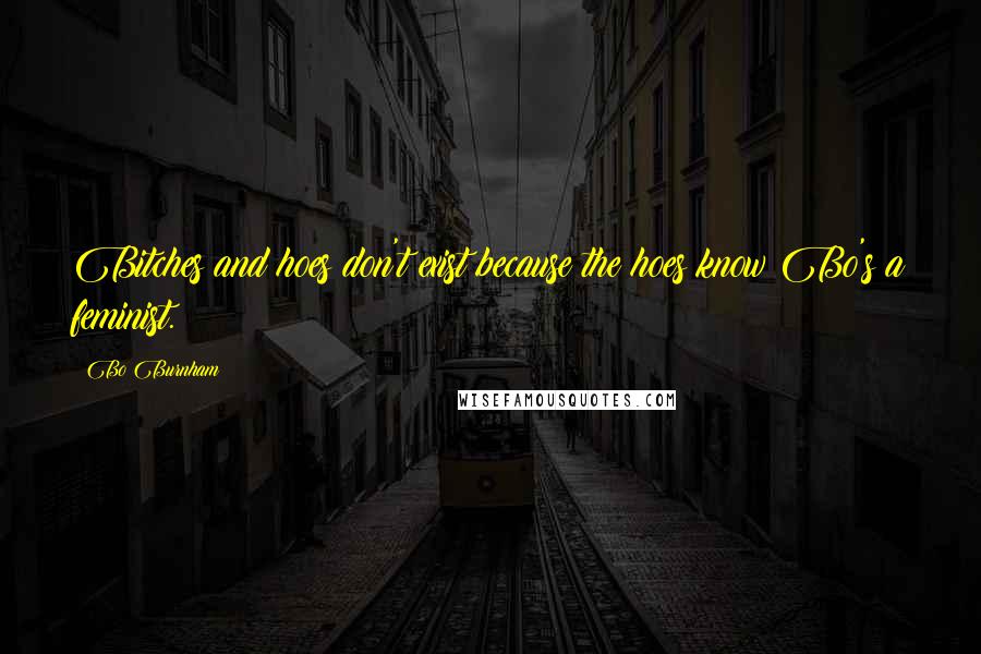 Bo Burnham Quotes: Bitches and hoes don't exist because the hoes know Bo's a feminist.