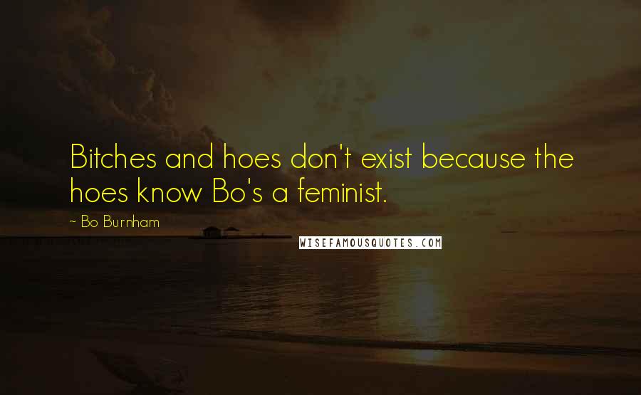 Bo Burnham Quotes: Bitches and hoes don't exist because the hoes know Bo's a feminist.