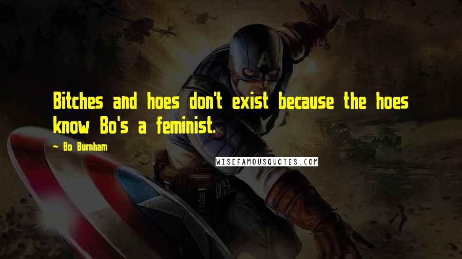 Bo Burnham Quotes: Bitches and hoes don't exist because the hoes know Bo's a feminist.