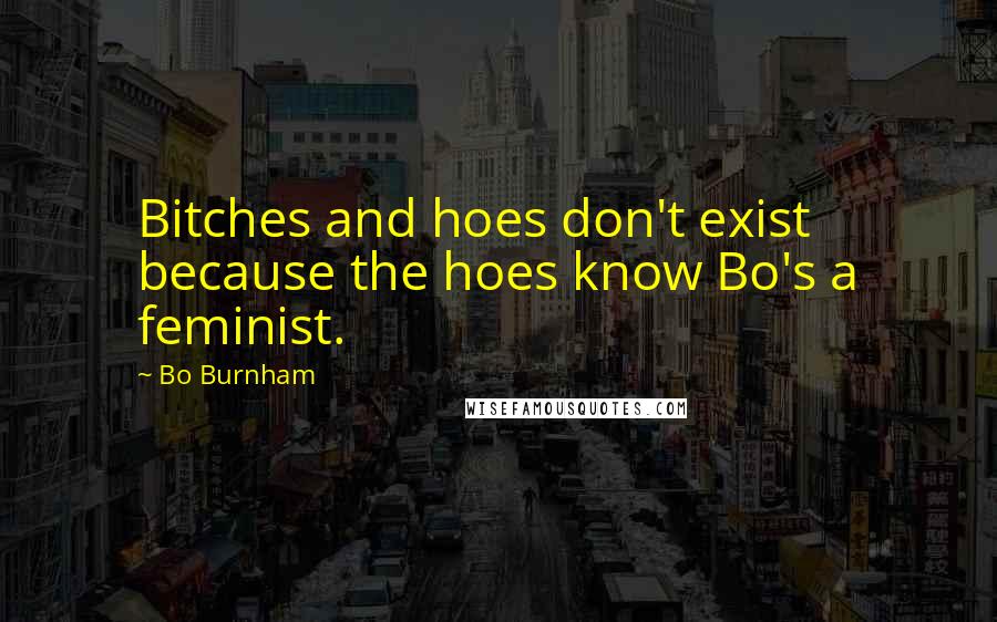 Bo Burnham Quotes: Bitches and hoes don't exist because the hoes know Bo's a feminist.