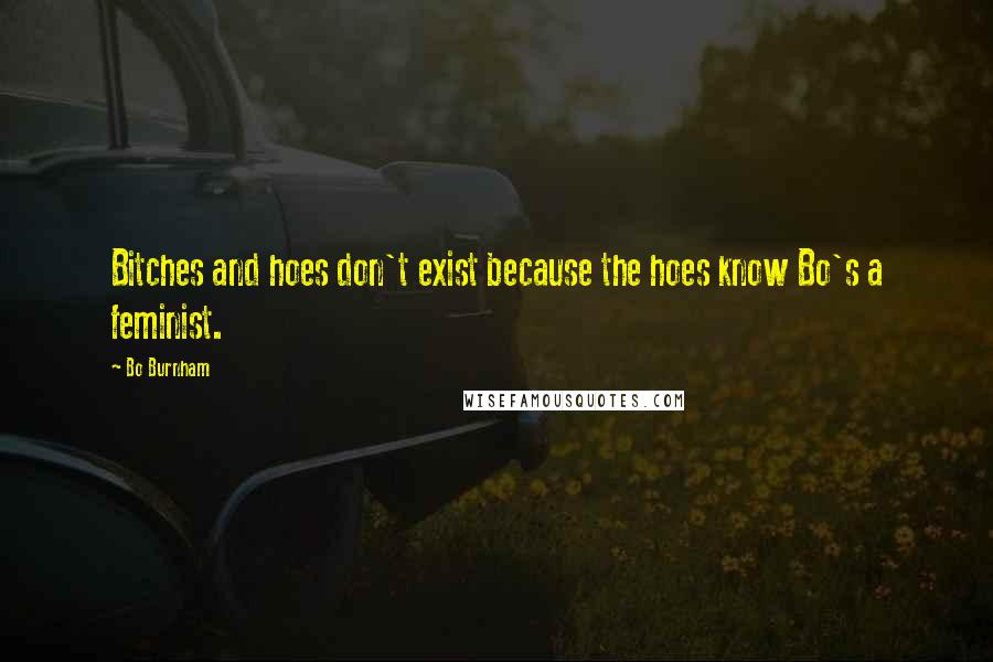 Bo Burnham Quotes: Bitches and hoes don't exist because the hoes know Bo's a feminist.