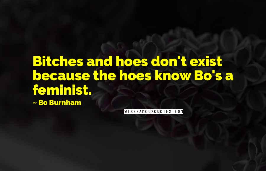 Bo Burnham Quotes: Bitches and hoes don't exist because the hoes know Bo's a feminist.