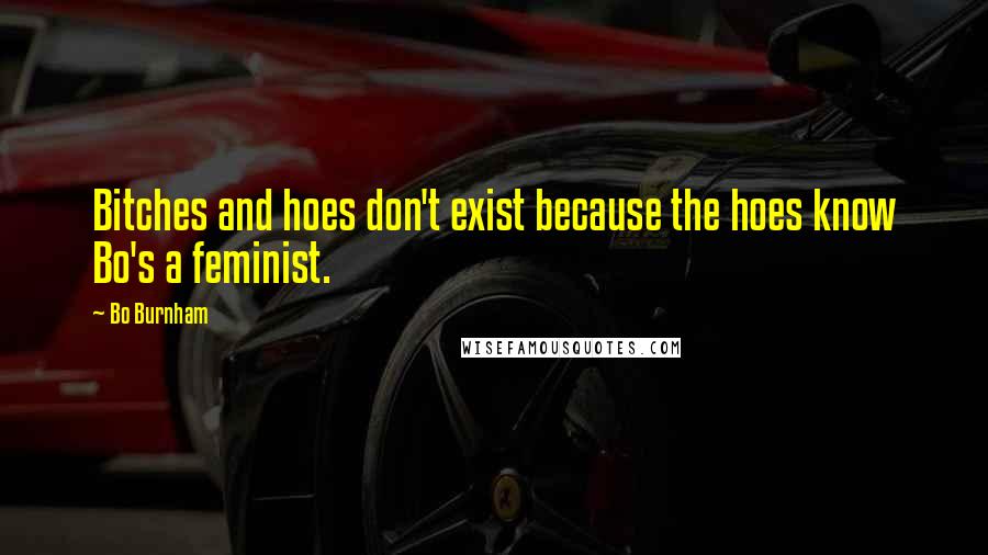 Bo Burnham Quotes: Bitches and hoes don't exist because the hoes know Bo's a feminist.