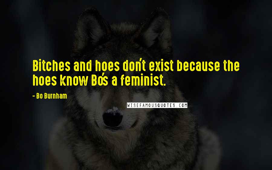 Bo Burnham Quotes: Bitches and hoes don't exist because the hoes know Bo's a feminist.
