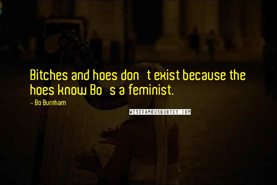 Bo Burnham Quotes: Bitches and hoes don't exist because the hoes know Bo's a feminist.