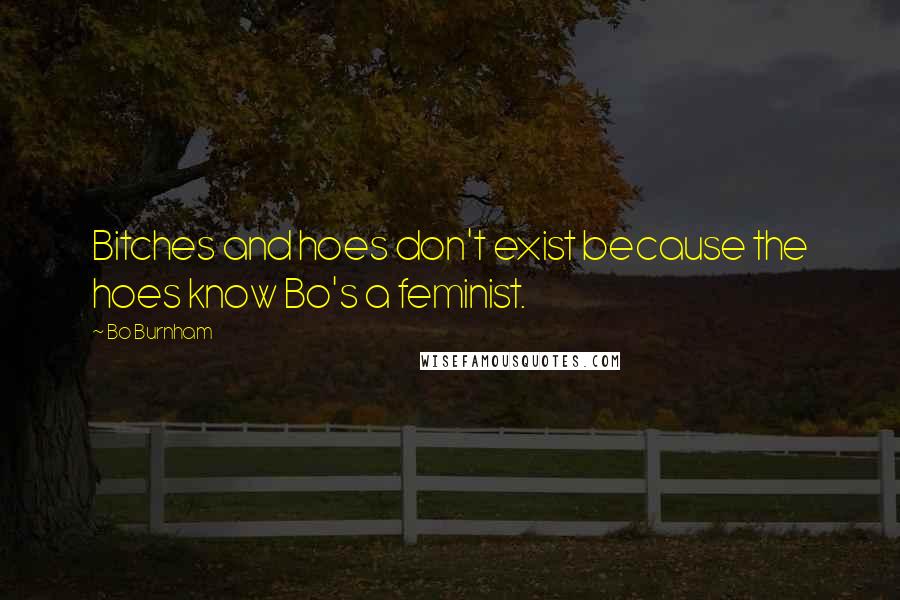 Bo Burnham Quotes: Bitches and hoes don't exist because the hoes know Bo's a feminist.