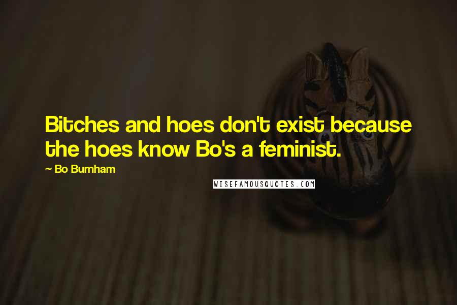 Bo Burnham Quotes: Bitches and hoes don't exist because the hoes know Bo's a feminist.