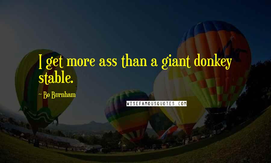 Bo Burnham Quotes: I get more ass than a giant donkey stable.