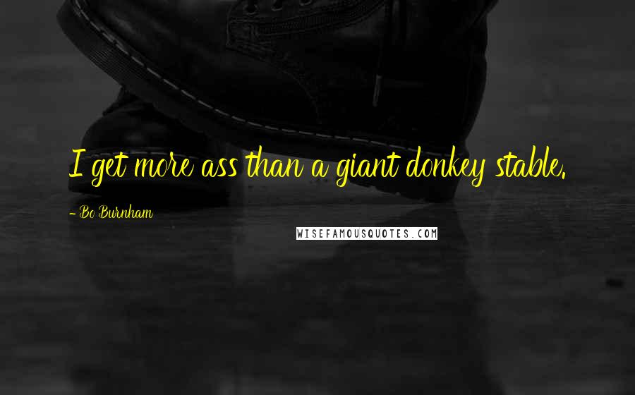 Bo Burnham Quotes: I get more ass than a giant donkey stable.