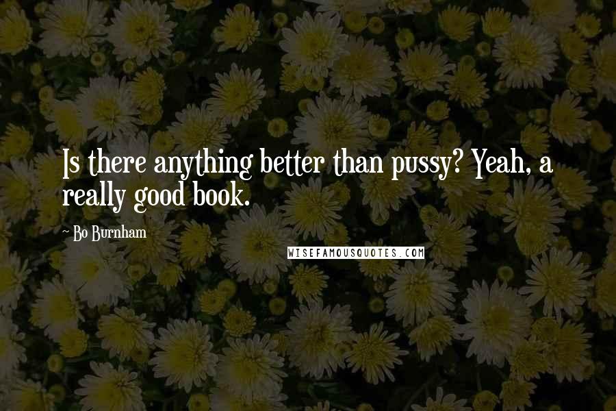 Bo Burnham Quotes: Is there anything better than pussy? Yeah, a really good book.