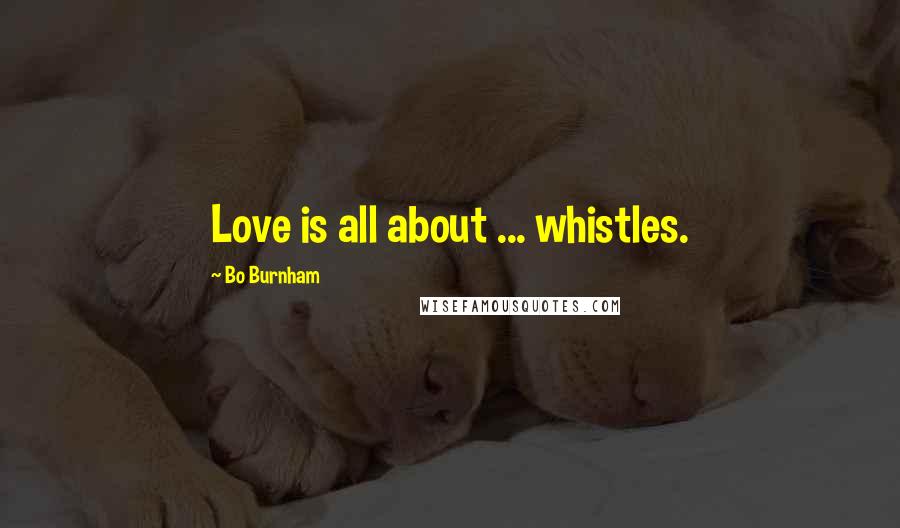 Bo Burnham Quotes: Love is all about ... whistles.