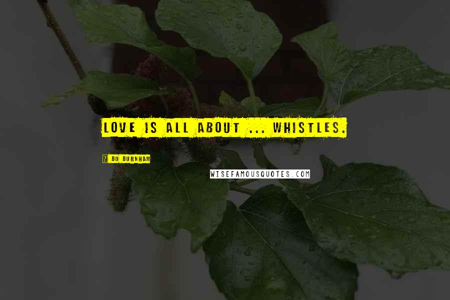 Bo Burnham Quotes: Love is all about ... whistles.
