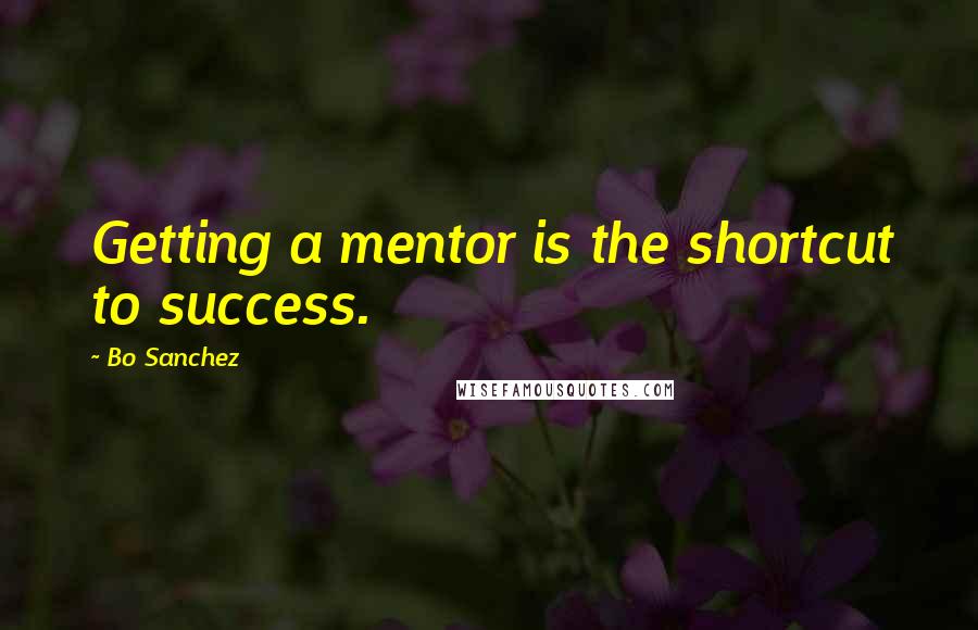 Bo Sanchez Quotes: Getting a mentor is the shortcut to success.