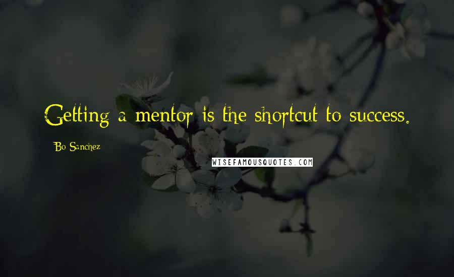 Bo Sanchez Quotes: Getting a mentor is the shortcut to success.