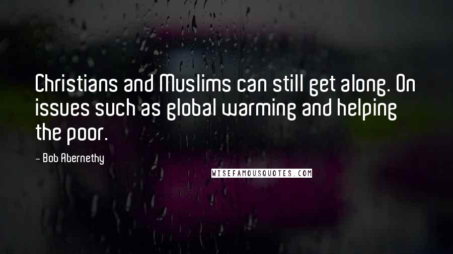 Bob Abernethy Quotes: Christians and Muslims can still get along. On issues such as global warming and helping the poor.