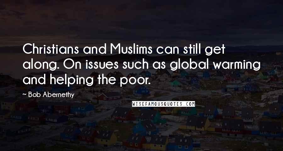 Bob Abernethy Quotes: Christians and Muslims can still get along. On issues such as global warming and helping the poor.